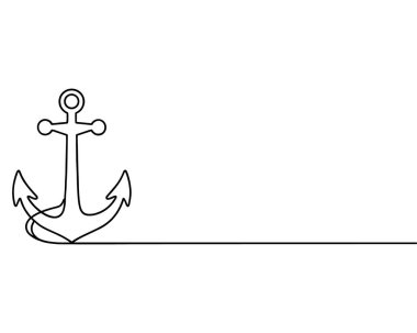 Beyaz Arkaplanda Bir Çapanın Tek Satır Çizimi.