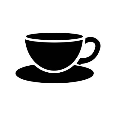 Sade kahve fincanı ve çay tabağı ikonu içeceği.