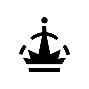 Beyaz Arkaplanda Siyah Taç Tacı, ikon, sembol, kraliyet, kral, kraliçe