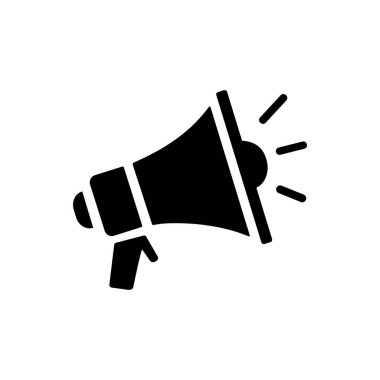 Beyaz Arkaplanda Siyah Megafon Simgesi Anahtar Kelimeler megafon, Megafon, Hoparlör, Ses