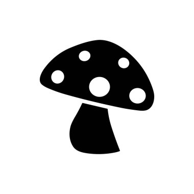 Siyah Siluet Mantar Simgesi Anahtar Kelimeler Mantar, ikon, siluet, siyah, beyaz, basit