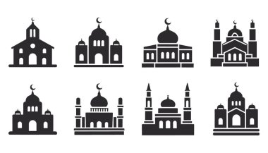 Cami Binası Simge Koleksiyonu İslami mimarisi.