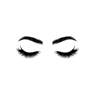 Şekil verilmiş siyah kirpikleri ve kaşları güzel..