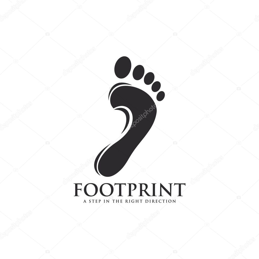 Human Footprint and Step Vector Logo. Podiatry and Foot Care Icon Vector.