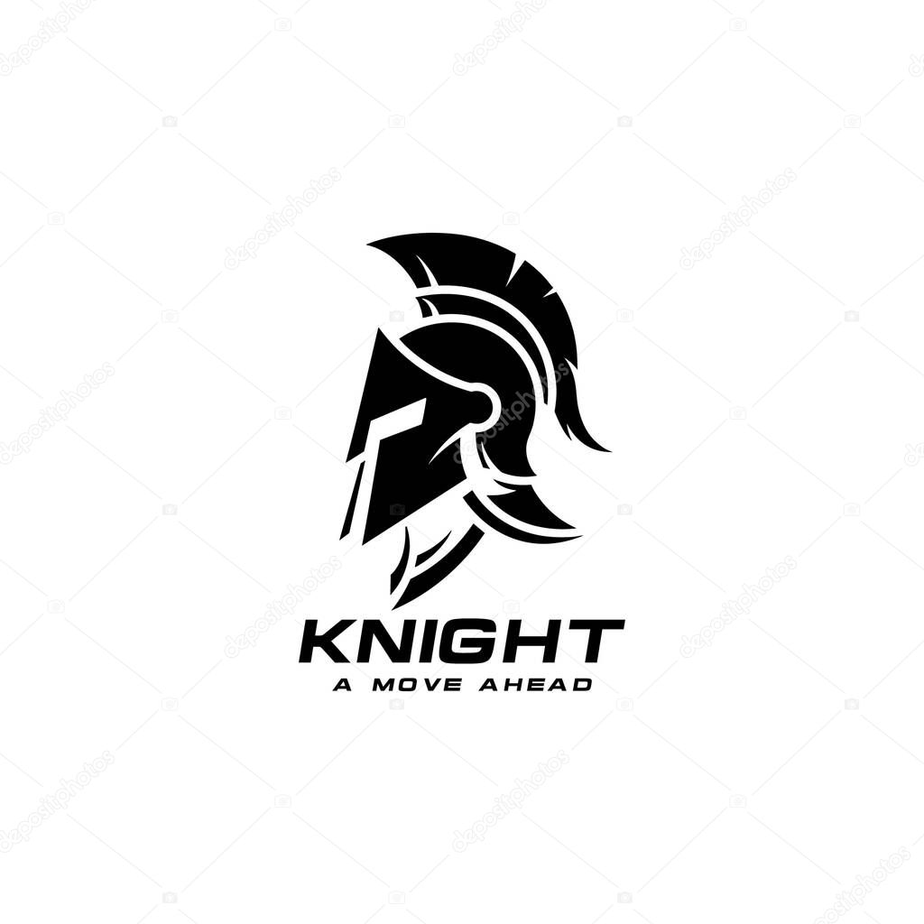 Spartan Knight Warrior Helmet Vector Logo. Gladiator Mascot for Gym and Security Vector.