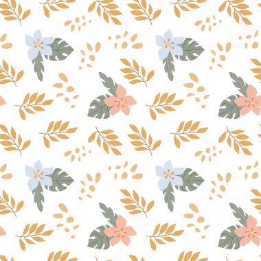 Renkli yaprakları ve siyah arka planda çiçekleri olan klasik çiçek deseni.