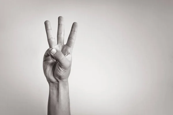 Hand Zeigt Drei Finger — Stockfoto