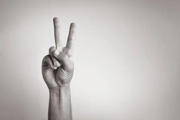 Hand Zeigt Zwei Finger — Stockfoto