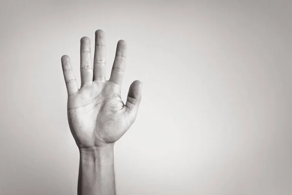 Hand Mit Fünf Fingern Stopp — Stockfoto