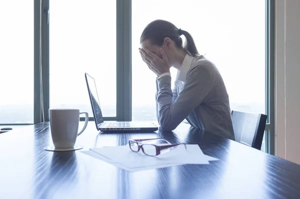 Stressed Businesswoman Office — Stock Photo, Image