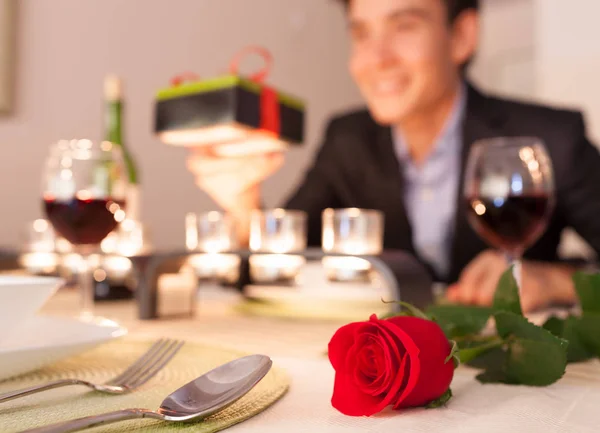 Romantic Dining Setting Restaurant — Stock Photo, Image