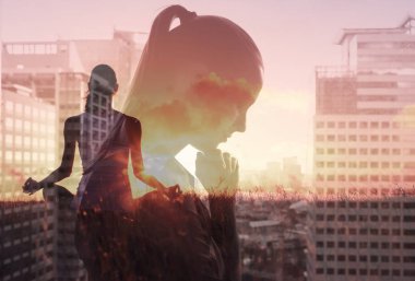 Meditasyon, sağlıklı zihin ve beden, stres yönetimi kavramı.