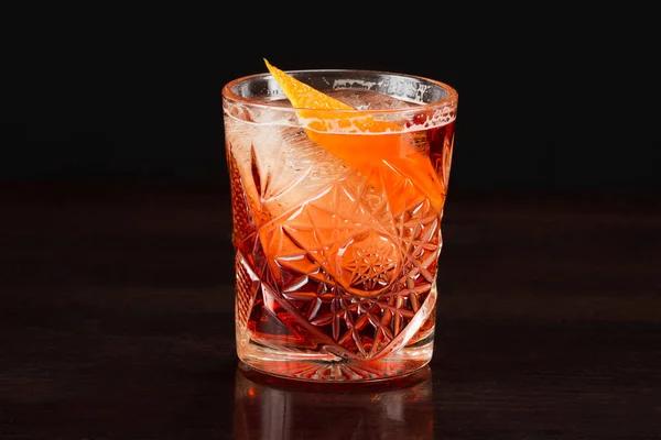 Коллекция Алкогольных Коктейлей Negroni Americano Апельсином — стоковое фото