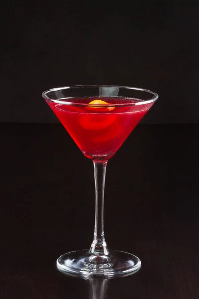 Glass Alcohol Cocktail Black Background — Stock Photo, Image