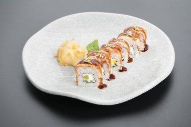 Suşi barı için menü. rulo FUJI