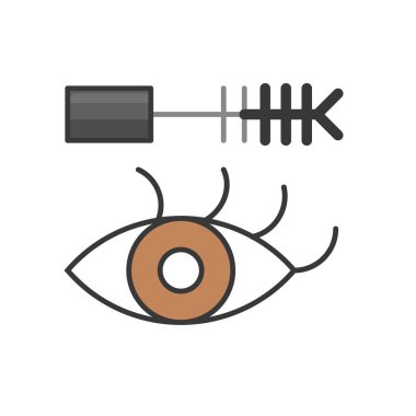 Uzun ateş püskürdü maskara simgesi, doldurulmuş anahat