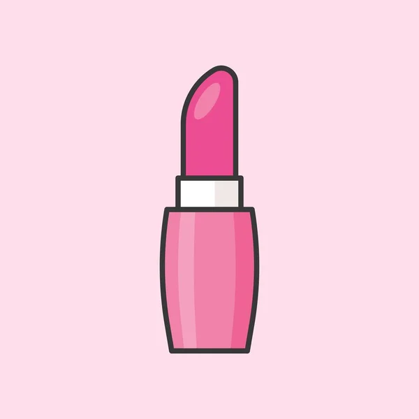 Roze Lippenstift Gevulde Omtrek Pictogram — Stockvector
