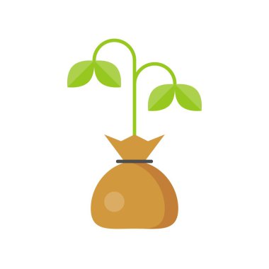 Çantada filiz, simge, Bahçe ve tarım tasarım düz