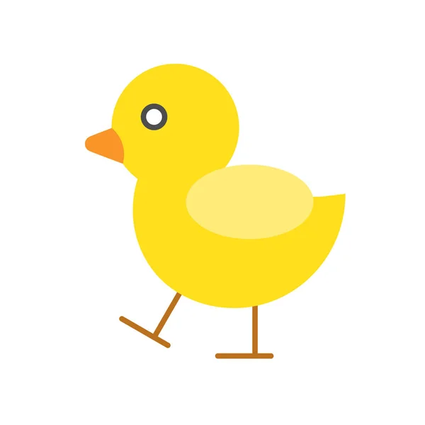 Lindo Pollo Icono Plano Aislado Sobre Fondo Blanco Vector Ilustración — Archivo Imágenes Vectoriales