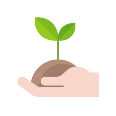 Ağaç dikme elinde bitki ve simge kavramı Bahçe, illüstrasyon vektör