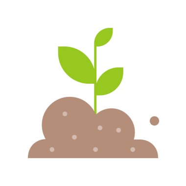 Toprak, düz tasarım simgesi tarım ve Bahçe kavramı, vektör çizim büyüyen Fideler