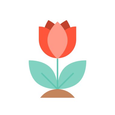 bahar çiçek simgesi, düz tasarım, vektör çizim