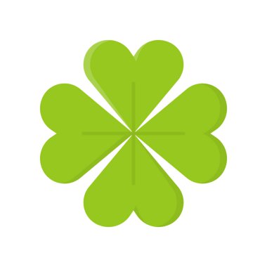 yonca, shamrock düz tasarım simgesi, vektör çizim