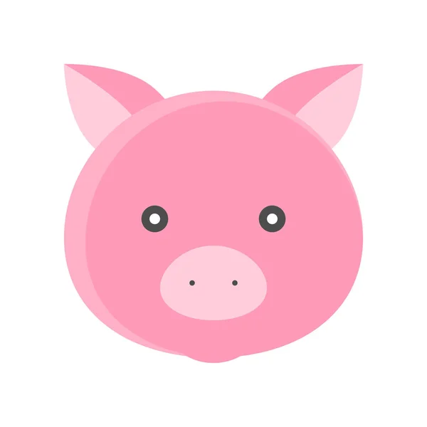 Pig Face Icon Flaches Design Vektorillustration — Stockvektor