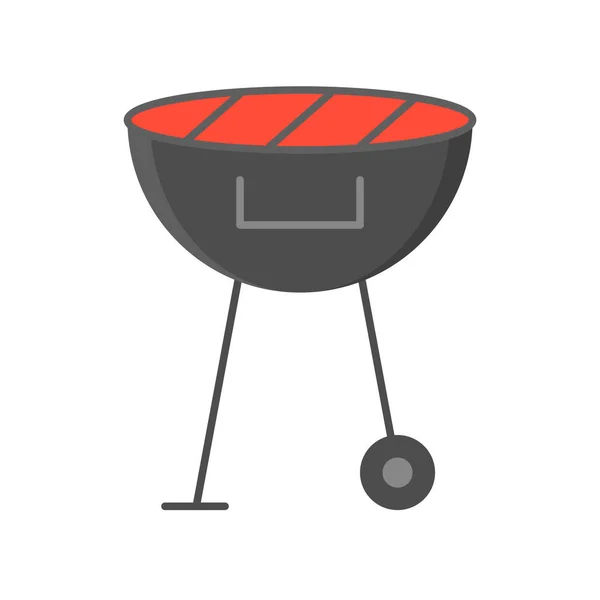Barbecue Grill Flat Design Icon Vector Illustration — Stock Vector