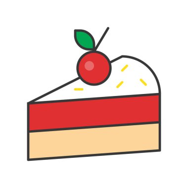 dilim kek, tatlı ve pasta ayarla, anahat simgesini dolu