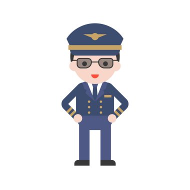 Beyaz arka plan üzerinde izole pilot vektör çizim