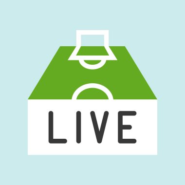 Futbol sahası akış düz simgesi futbol ile ilgili canlı