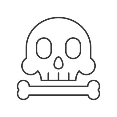 kafatası ve kemik, vektör çizim, deniz kavramının basit simgesi