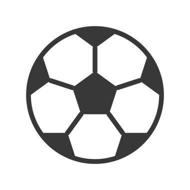 Futbol, beyaz arka plan üzerinde izole katı futbol ilgili simgesi