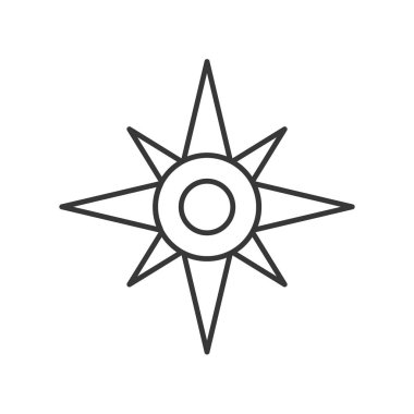 Rose, Rüzgar, vektör çizim, deniz kavram basit simgesi