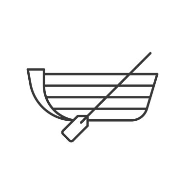 deniz suyu üzerinde beyaz izole teknede çizimi