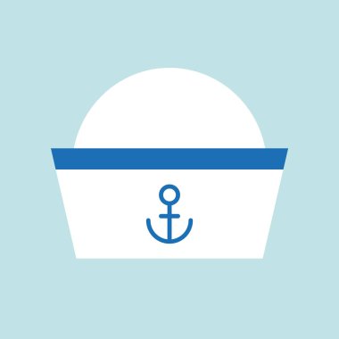 denizci şapka, vektör çizim, deniz kavram basit simgesi