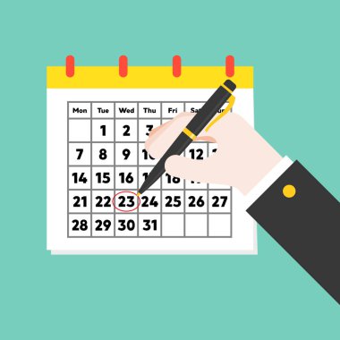 Takvim ve iş kavramı vektör çizim