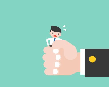 basit iş afiş el holding çığlık işadamı, vektör çizim ile 