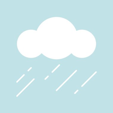 Yağmurlu bulut, vektör çizim, deniz kavram basit simgesi