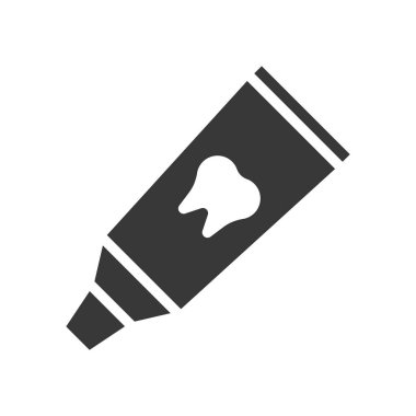 Diş macunu, diş tutkal, basit anahat simgesi diş bakım seti