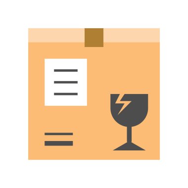 Teslimat kutusu basit simgesi, vektör çizim, lojistik kavramı