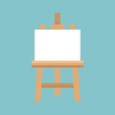 şövale için mavi arka plan boyama boş tuval ile