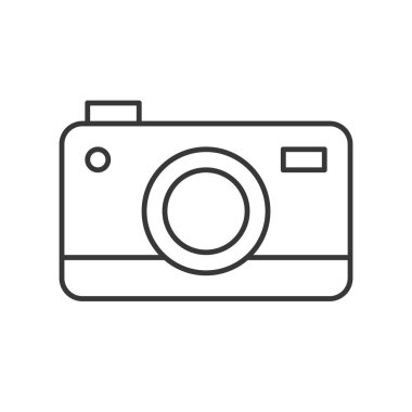 Fotoğraf kamera simgesi beyaz arka plan üzerinde vektör çizim