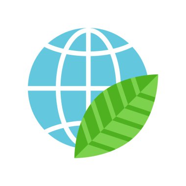 Dünya modeli ve beyaz, çevre koruma kavramı izole yaprak