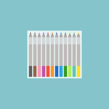 mavi arka plan boyama için renkli kalemler