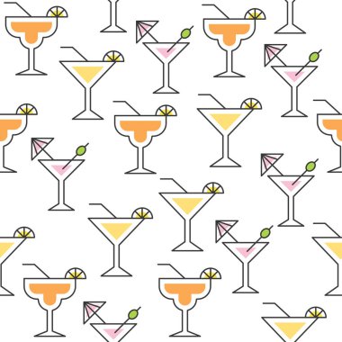 vektör çizim renkli kaplar, Gıda Ekipmanları kavramı