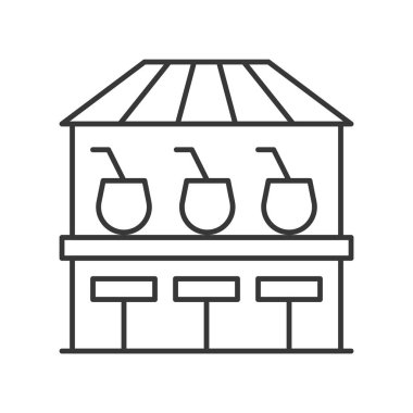 Kafe beyaz zemin üzerindeki kokteyller simgesiyle vektör çizim