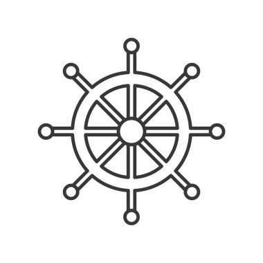 gemi direksiyon simidi, vektör çizim, deniz kavram basit simgesi