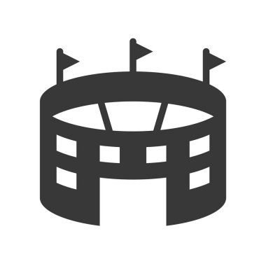 Beyaz arka plan üzerinde izole Stadyumu katı simgesi